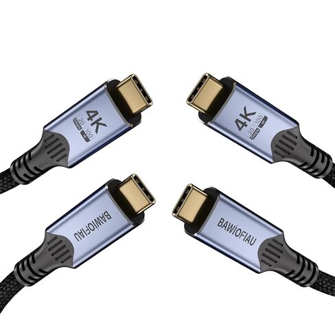 كابلات USB c قصيرة 2 حزمة 2 قدم، شحن سريع من النوع C 100 وات، كابل بيانات usbc 20 جيجابت في الثانية، USB 3.2 عالي السرعة الجيل 2x2، فيديو 4K@60 هرتز، متوافق مع الشاشة/العرض Thunderbolt 4/3 in Kuwait