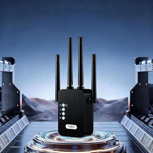 معزز إشارة موسعات WiFi للمنزل طويل المدى يصل إلى 9800 قدم مربع و40 جهازًا، معزز إشارة موسع WiFi، معزز الإنترنت، موسع WiFi طويل المدى، إعداد سريع (أسود) in Saudi Arabia