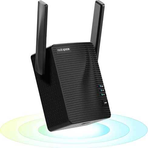 معزز إشارة موسع نطاق WiFi من rockspace - مكرر إنترنت لاسلكي ثنائي النطاق يصل إلى أكثر من 24 جهازًا و1600 قدم مربع، مضخم صوت طويل المدى مع منفذ إيثرنت، نقطة وصول، إعداد WPS in Kuwait