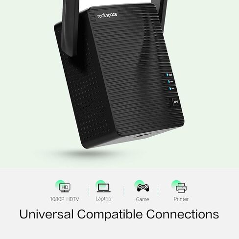 معزز إشارة موسع نطاق WiFi من rockspace - مكرر إنترنت لاسلكي ثنائي النطاق يصل إلى أكثر من 24 جهازًا و1600 قدم مربع، مضخم صوت طويل المدى مع منفذ إيثرنت، نقطة وصول، إعداد WPS in Kuwait