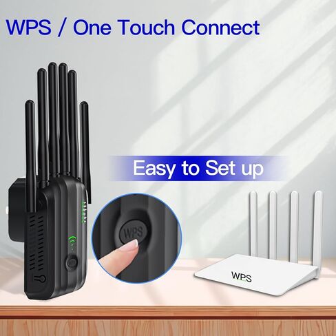 WiFi Extender Signal Booster with 6 Antennas, WiFi Extender with Ethernet Port, WiFi Booster Up to 10000 Sq.ft, Compatible with More Devices, Internet Extender WiFi Booster for Home in Saudi Arabia