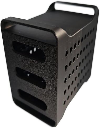 3D-Printed Matte Black Solid State Drive Stand for Samsung T9 SSD Holder Bracket–Secure Storage Case with Slide-Out Cover, Cooling Vents & Type-C Cable Slot (Three Slots) in Saudi Arabia