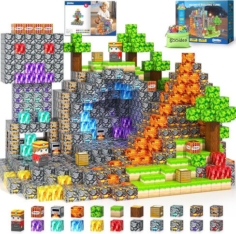 Magnetic Blocks Magnetic Building Toys, Mine Magnet World Building Craft, STEM Toy for Kids Age 4-8 5-7 8-12, Sensory Learning Toys Games, Gift for Boys Girls 3+ Year Old in Saudi Arabia