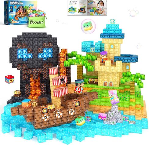 Magnetic Blocks Magnetic Building Toys, Mine Magnet World Building Craft, STEM Toy for Kids Age 4-8 5-7 8-12, Sensory Learning Toys Games, Gift for Boys Girls 3+ Year Old in Saudi Arabia