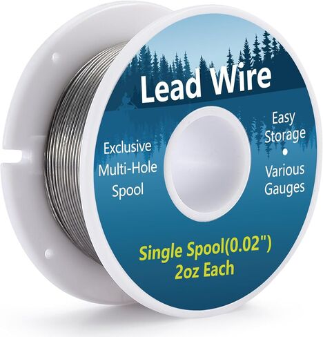 Lead Wire for Fly Tying, 2 oz Spools (0.020", 0.030", 0.040" Available), Single Spools with Exclusive Hole Pattern Reel, Fly Tying Equipment, Soft Lead Wire Materials, Fishing Weight Thread Supplies in Kuwait