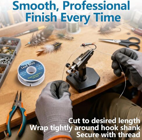 Lead Wire for Fly Tying, 2 oz Spools (0.020", 0.030", 0.040" Available), Single Spools with Exclusive Hole Pattern Reel, Fly Tying Equipment, Soft Lead Wire Materials, Fishing Weight Thread Supplies in Kuwait