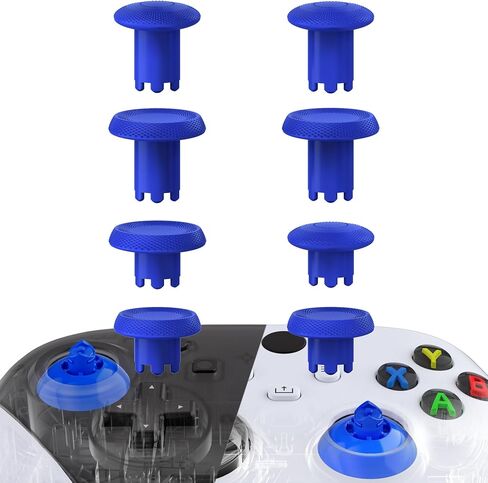 eXtremeRate ThumbsGear V3 Interchangeable Thumbsticks for Xbox Core Controller, 4 Height Adjustable Convex and Concave Grip Joysticks for Xbox One S/X/Elite, for Nintendo Switch Pro Controller - Blue in Saudi Arabia
