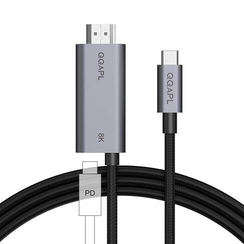 USB C to HDMI 2.1 Cable 6.6FT with 140W Charging Port, 8K@60Hz/4K@240Hz,Type-C to HDMI Cord for Laptop,Tablet,Phone,Game Consoles,MacBook,iMac,Surface,Galaxy,Pixel,Switch,TV,Monitor,Projector in Saudi Arabia