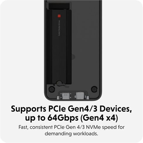 حاوية HyperDrive Next USB4 NVMe SSD - 80 جيجابت في الثانية USB4 v2، متوافقة مع Thunderbolt 5، تدعم أجهزة توسيع PCIe Gen4/3، حاوية M.2 SSD خالية من الأدوات مع دعم الطاقة الخارجية، لنظامي التشغيل Windows وMacOS in Saudi Arabia