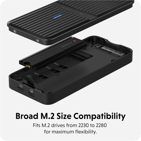 حاوية HyperDrive Next USB4 NVMe SSD - 80 جيجابت في الثانية USB4 v2، متوافقة مع Thunderbolt 5، تدعم أجهزة توسيع PCIe Gen4/3، حاوية M.2 SSD خالية من الأدوات مع دعم الطاقة الخارجية، لنظامي التشغيل Windows وMacOS in Saudi Arabia
