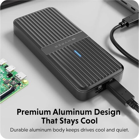 حاوية HyperDrive Next USB4 NVMe SSD - 80 جيجابت في الثانية USB4 v2، متوافقة مع Thunderbolt 5، تدعم أجهزة توسيع PCIe Gen4/3، حاوية M.2 SSD خالية من الأدوات مع دعم الطاقة الخارجية، لنظامي التشغيل Windows وMacOS in Saudi Arabia