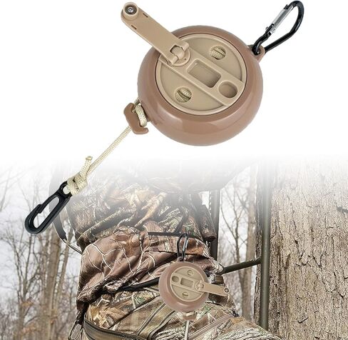 قابل للسحب القوس رافعة القوس سحب ما يصل حبل 33ft القوس الرماية معدات الصيد على ظهره رافعة الغزلان معدات الصيد السرج الملحقات البني in Kuwait