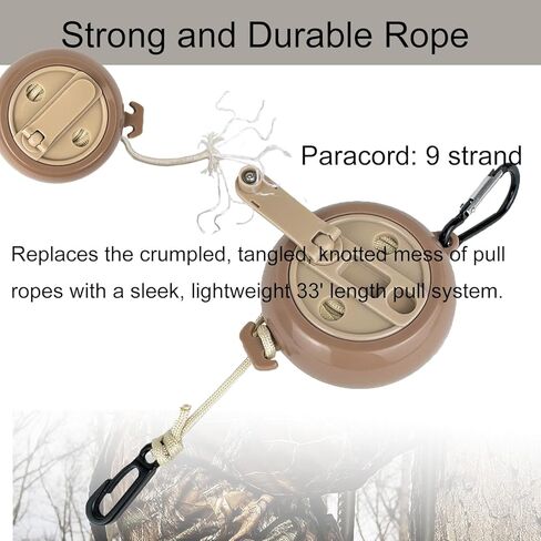 قابل للسحب القوس رافعة القوس سحب ما يصل حبل 33ft القوس الرماية معدات الصيد على ظهره رافعة الغزلان معدات الصيد السرج الملحقات البني in Kuwait