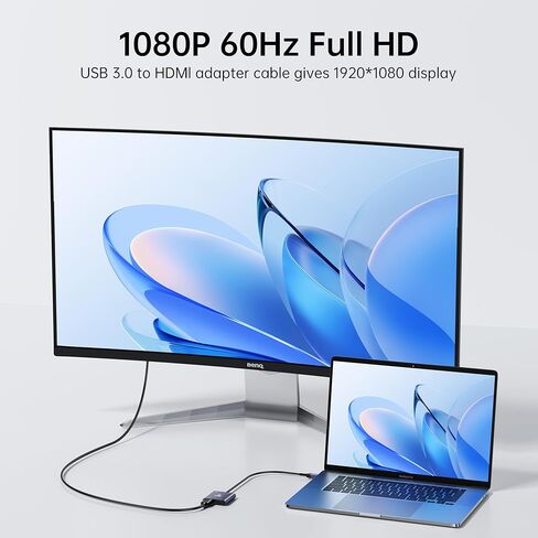 Dual HDMI Adapter, USB C & USB 3.0 to Dual HDMI 60Hz Hub with 100W PD Charging, 2 Monitor Extended Display Adapter for MacBook M1/M2/M3, Windows Laptops, iPad Pro, Chromebook in Saudi Arabia