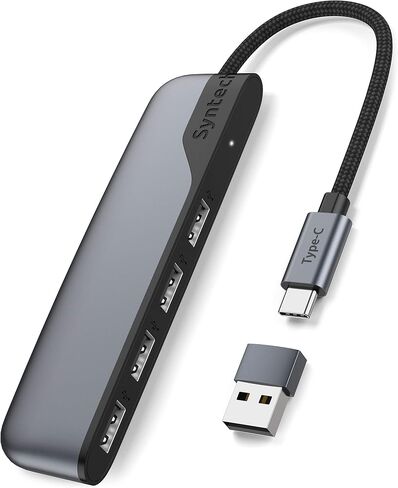 Syntech USB C to USB Hub 4 Ports, Syntech Type C to USB 3.0 Hub with A USB C to USB Adapter (USB 2.0), Thunderbolt 3 to USB Hub, Compatible with iPad Pro, iMac in Saudi Arabia