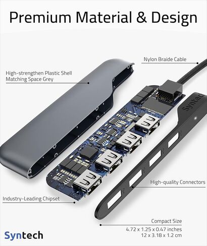 Syntech USB C to USB Hub 4 Ports, Syntech Type C to USB 3.0 Hub with A USB C to USB Adapter (USB 2.0), Thunderbolt 3 to USB Hub, Compatible with iPad Pro, iMac in Saudi Arabia