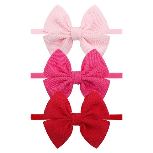 YanJie 4'' Valentines Day Bows Baby Headbands for Newborns Red Baby Bow Nylon Pink Headband Toddler Infant Bows for Grils Christmas Gift in Saudi Arabia