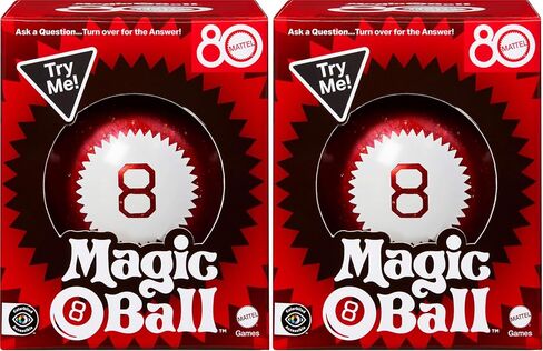Mattel Games Magic 8 Ball Mattel 80th Anniversary Edition Game for Kids ، لعبة ذروته للثروة لليالي العائلية ، ليالي اللعبة ، السفر ، التخييم والحفلات. in Saudi Arabia