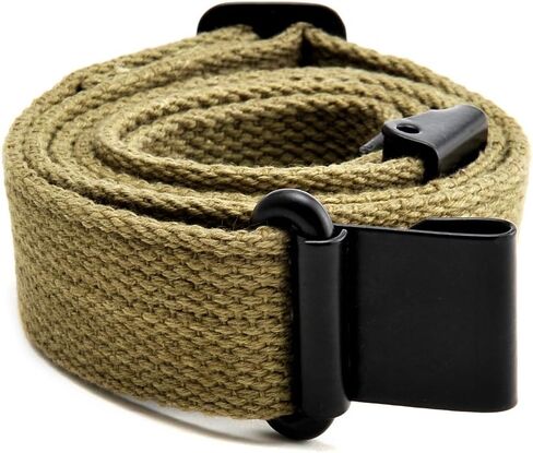 M1 Garand Canvas Rifle Sling with Correct WW2 Hardware Lt. OD Marked JT&L 1943 in Saudi Arabia