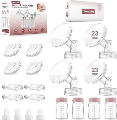 Pump Parts Compatible with Spectra S1/S2/9 Plus Breastpump, 4 Set Replacement Parts for Spectra Include 21mm Flange,Duckbill Valve,Backflow Protector,Tube,Bottle, Not Original Spectra S2 Accessories in Saudi Arabia