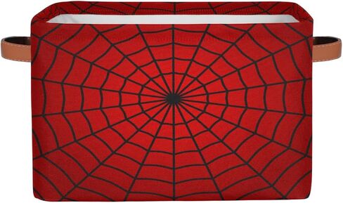 Storage Bins Red Spider Web Large Collapsible Rectangle Shelf Closet Organizer Baskets for Kids Toys, Dirty Clothes, Bedroom, Bathroom, Nursery Decor, Gift Basket in Saudi Arabia
