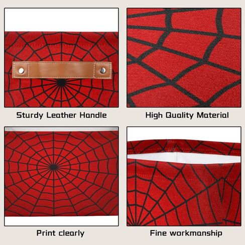 Storage Bins Red Spider Web Large Collapsible Rectangle Shelf Closet Organizer Baskets for Kids Toys, Dirty Clothes, Bedroom, Bathroom, Nursery Decor, Gift Basket in Saudi Arabia