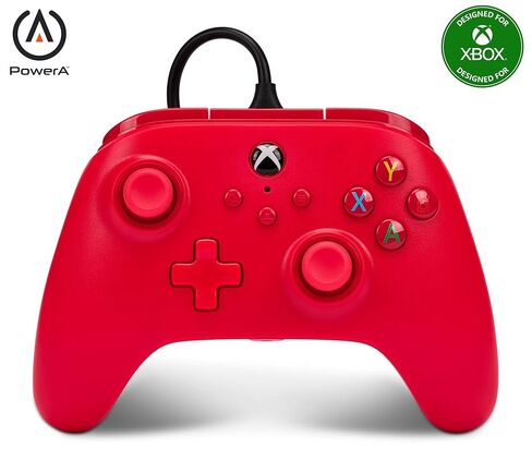 PowerA Wired Controller for Xbox Series X|S - Red, gamepad, video game/gaming controller, works with Xbox One, Officially Licensed (Renewed) in Saudi Arabia