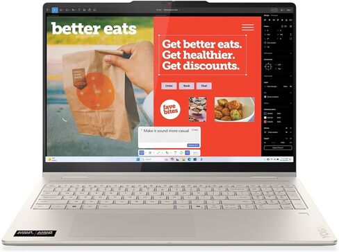 Lenovo 2025 Yoga 7 2-in-1 Copilot+ PC مع معالج AMD Ryzen AI 7 350، وشاشة لمس WUXGA مقاس 16 بوصة، وذاكرة LPDDR5X-7500MT/s سعة 16 جيجابايت، و1 تيرابايت SSD، وWi-Fi 7، وقلم خطي، وكاميرا هجينة FHD/IR، وقارئ FP، وWin11 Pro in Kuwait