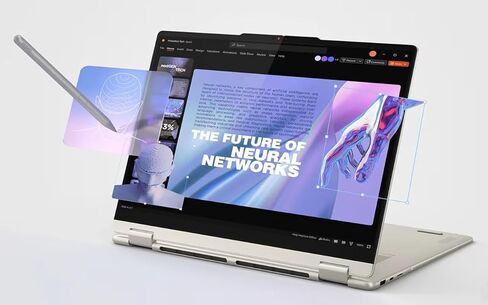 Lenovo 2025 Yoga 7 2-in-1 Copilot+ PC مع معالج AMD Ryzen AI 7 350، وشاشة لمس WUXGA مقاس 16 بوصة، وذاكرة LPDDR5X-7500MT/s سعة 16 جيجابايت، و1 تيرابايت SSD، وWi-Fi 7، وقلم خطي، وكاميرا هجينة FHD/IR، وقارئ FP، وWin11 Pro in Kuwait