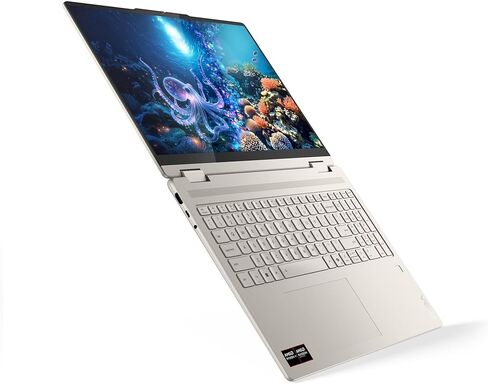 Lenovo 2025 Yoga 7 2-in-1 Copilot+ PC مع معالج AMD Ryzen AI 7 350، وشاشة لمس WUXGA مقاس 16 بوصة، وذاكرة LPDDR5X-7500MT/s سعة 16 جيجابايت، و1 تيرابايت SSD، وWi-Fi 7، وقلم خطي، وكاميرا هجينة FHD/IR، وقارئ FP، وWin11 Pro in Kuwait