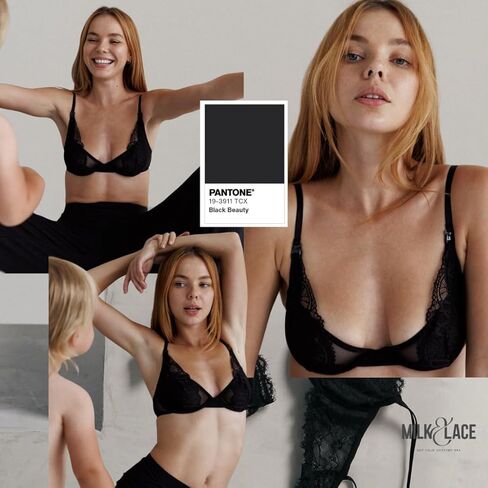 MILK&LACE Petra Nursing Bra – Soft Stretch Lace Maternity Bra with Gentle Underwire, One-Hand Clips & Adjustable Fit in Saudi Arabia