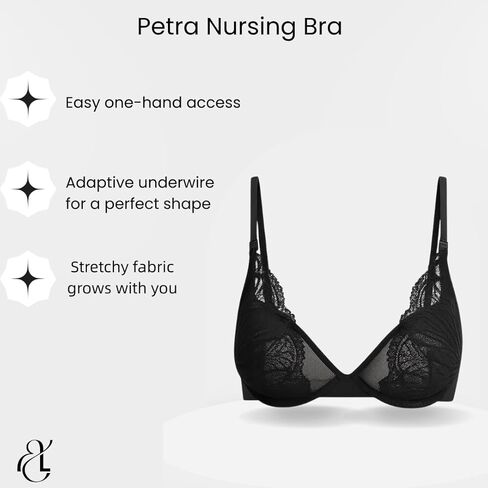 MILK&LACE Petra Nursing Bra – Soft Stretch Lace Maternity Bra with Gentle Underwire, One-Hand Clips & Adjustable Fit in Saudi Arabia