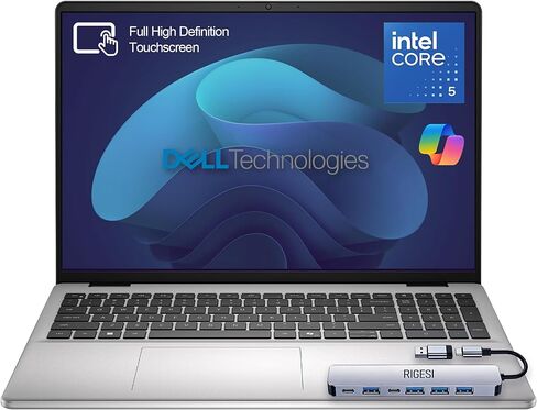لاب توب ديل بشاشة لمس 16 بوصة 2K - انتل كور 5 120U، ذاكرة الوصول العشوائي 16 جيجا، 512 جيجا اس اس دي، شاشة 16:10، لوحة مفاتيح بإضاءة خلفية، ويندوز 11 برو - فضي بلاتيني in Kuwait