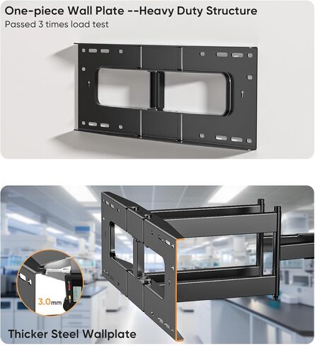FORGING MOUNT Heavy Duty 98 100 inch TV Wall Mount with Power Strip for 50–100 Inch Large TVs up to 220 lbs,Full Motion TV Mount Bracket Smooth Swivel,Tilt,Extends,VESA 800x600mm,16"-24" Wood Studs in Saudi Arabia