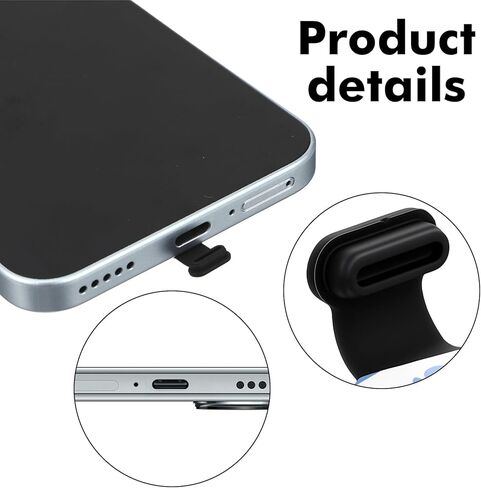 10PCS USB C Silicone Dust Plugs, Anti-Lost USB C Port Cover with 1PC Cleaning Brush Anti-Dust Dirt Fluff Protection for Type-C Ports in Saudi Arabia