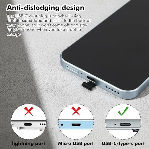 10PCS USB C Silicone Dust Plugs, Anti-Lost USB C Port Cover with 1PC Cleaning Brush Anti-Dust Dirt Fluff Protection for Type-C Ports in Saudi Arabia