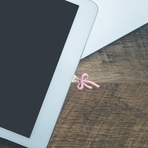 4pcs Dust Plug Charms for Kindle, Bow Plug Covers Decorative Type C Charging Port Insert Anti-Dust Accessories for Phones E-Readers Coquette Gift (Pink, Purple) in Saudi Arabia