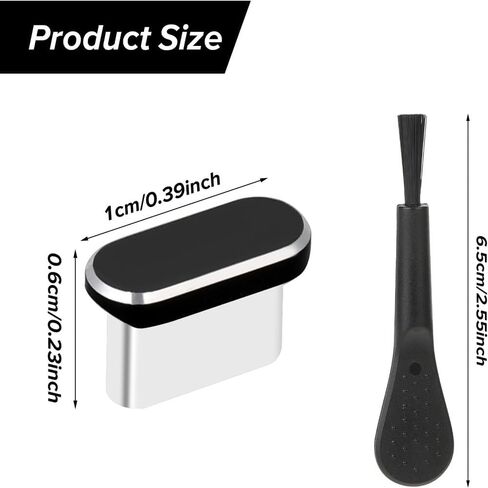USB C Dust Plug, 4 Pack Type C Anti Dust Plug Cover Charging Port Protector Cap with Cleaning Brush for iPhone 15 Series, Samsung Galaxy S22/S21/S20, Note 20/10, All USB C Devices in Saudi Arabia