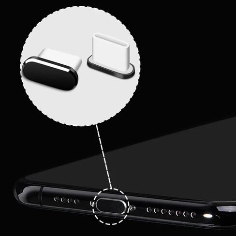 USB C Dust Plug, 4 Pack Type C Anti Dust Plug Cover Charging Port Protector Cap with Cleaning Brush for iPhone 15 Series, Samsung Galaxy S22/S21/S20, Note 20/10, All USB C Devices in Saudi Arabia
