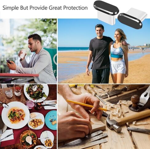 USB C Dust Plug, 4 Pack Type C Anti Dust Plug Cover Charging Port Protector Cap with Cleaning Brush for iPhone 15 Series, Samsung Galaxy S22/S21/S20, Note 20/10, All USB C Devices in Saudi Arabia