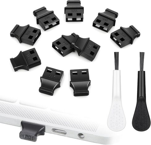 10 PCS USB Type-A Dust Cover Port Plugs with 2PCS Cleaning Brush Dustplugs Stopper Protector USB Female Ports Cover Cap for Computer Laptop All USB-A Devices in Saudi Arabia