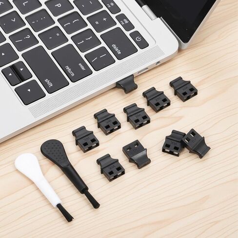 10 PCS USB Type-A Dust Cover Port Plugs with 2PCS Cleaning Brush Dustplugs Stopper Protector USB Female Ports Cover Cap for Computer Laptop All USB-A Devices in Saudi Arabia