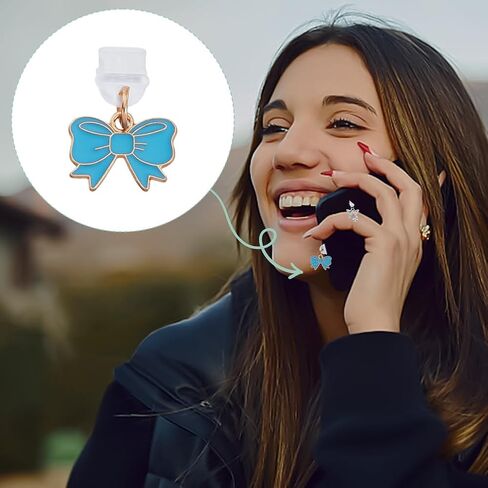 PLIGREAT 12 جهاز كمبيوتر شخصى لطيف القوس سحر الغبار المكونات متوافق مع نوع / USB C ميناء الشحن مكافحة الغبار المقابس الملونة القوس المعلقات الهاتف ميناء الغبار لمنافذ الشحن نوع C المقابس ملحقات الهاتف سحر in Saudi Arabia