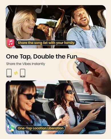 Mini Wireless CarPlay Adapter for iPhone & Android Auto (2026 Upgrade), No Delay, One Click Multi Device Switch, Fast Stable Connection, Plug & Play, Converts Wired to Wireless for 2016+ Cars. in Kuwait