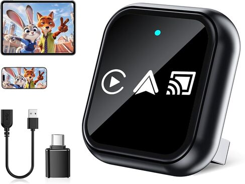 2026 ترقية 3 في 1 شاشة مرآة هاتف iOS، سلكي إلى محول CarPlay اللاسلكي وAndroid Auto، 5.0 جيجا هرتز بلوتوث 5.4 دونجل لـ OEM CarPlay السلكية (ليس لـ Netflix) in Kuwait
