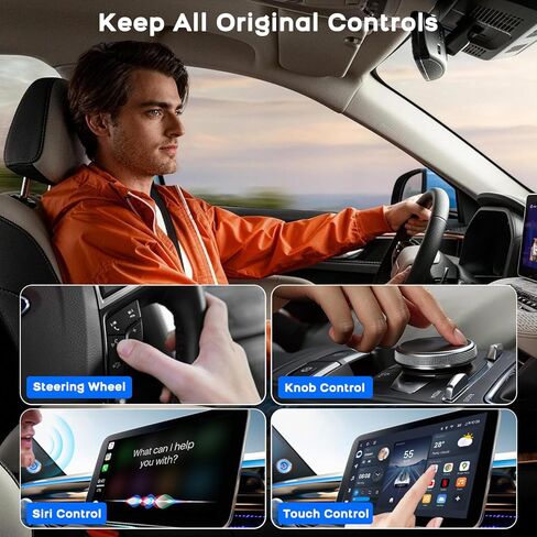 2026 ترقية 3 في 1 شاشة مرآة هاتف iOS، سلكي إلى محول CarPlay اللاسلكي وAndroid Auto، 5.0 جيجا هرتز بلوتوث 5.4 دونجل لـ OEM CarPlay السلكية (ليس لـ Netflix) in Kuwait