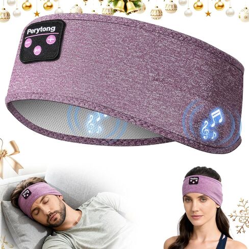 Perytong Sleep Headband Headphones Bluetooth 5.4، سماعات نوم لاسلكية للنوم الجانبي، سماعات رأس فوق الأذن مع مكبرات صوت ستيريو عالية الدقة، قناع عين عصابة رأس رياضية لتمارين اليوغا أثناء النوم in Kuwait