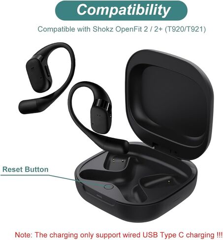 حقيبة شحن Kissmart لجهاز Shokz OpenFit 2/OpenFit 2+ | غطاء علبة شاحن بديل لسماعات الرأس المفتوحة Shokz T920 T921 (500 مللي أمبير في الساعة) in Saudi Arabia