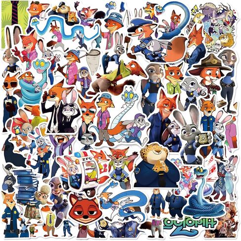 Cool Zootopia 2 Stickers for Teens Adults, Cartoon Stickers for Water Bottles,Laptop,Birthday Party Supplies Party Decorations Party Favors in Kuwait