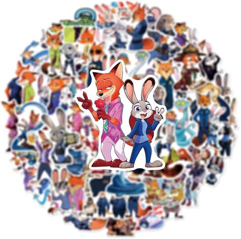 Cool Zootopia 2 Stickers for Teens Adults, Cartoon Stickers for Water Bottles,Laptop,Birthday Party Supplies Party Decorations Party Favors in Kuwait